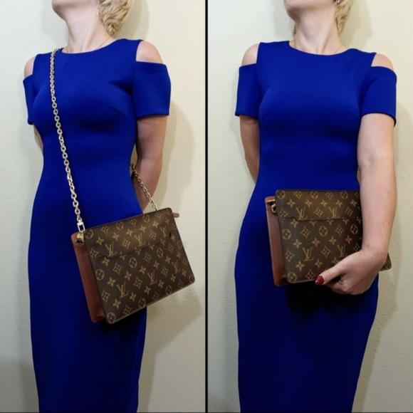 💎Authentic Louis Vuitton Homme Pochette Clutch monogram converted to crossbody - Picture 3 of 16